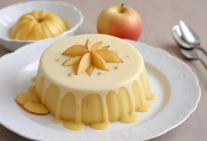 Bavarois aux pommes et ses couches de vanille / caramel au beurre salé