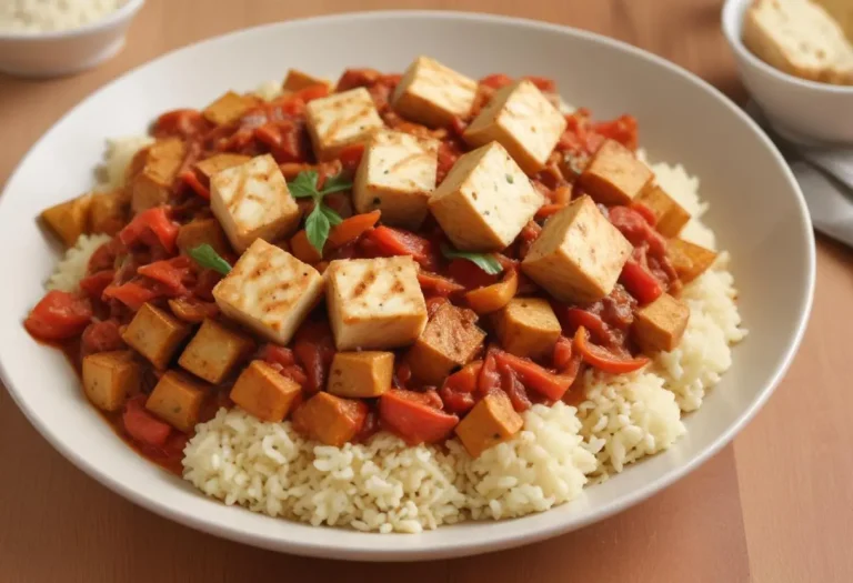 Brouillade de tofu piperade