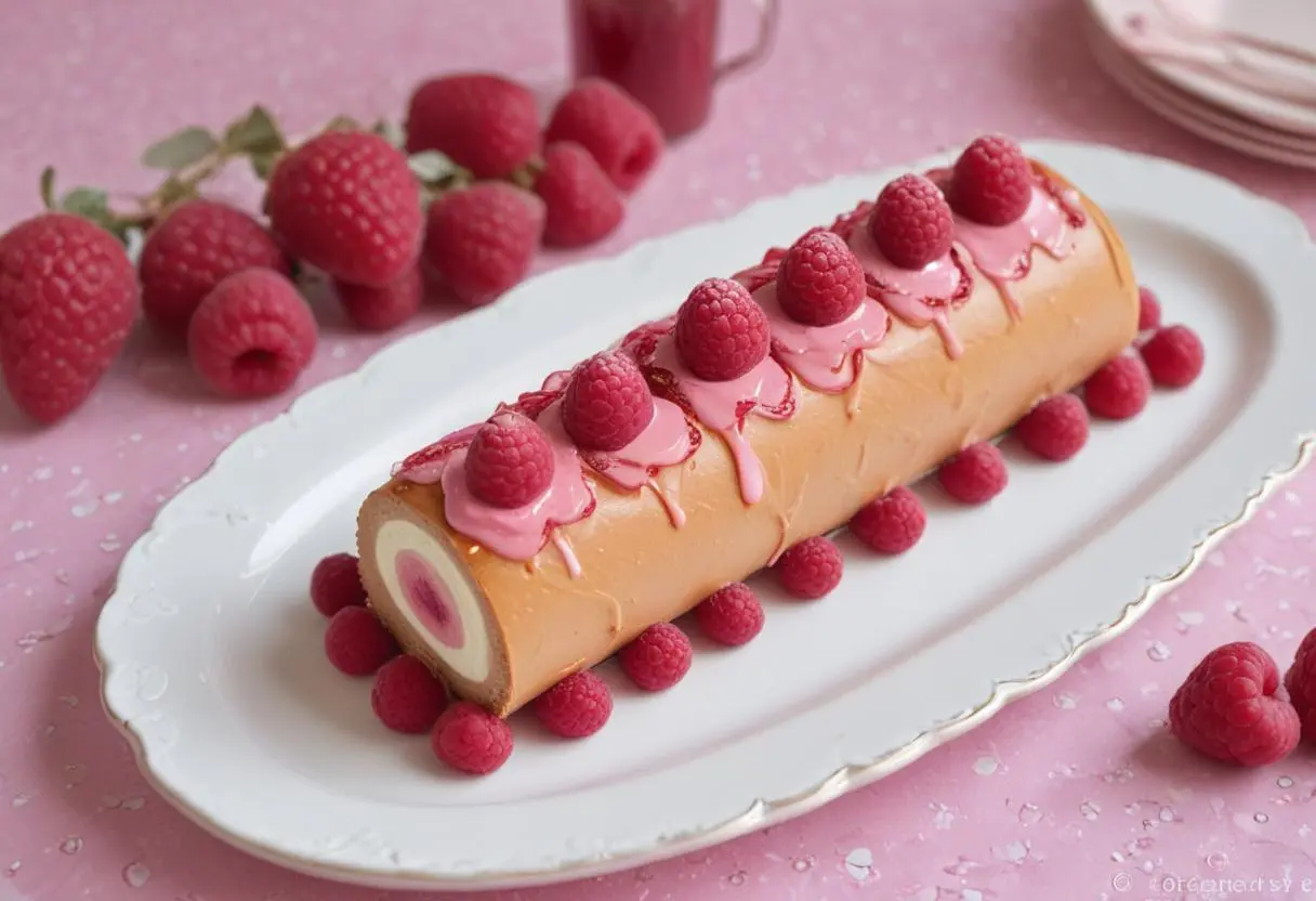 Bûche girly à la framboise