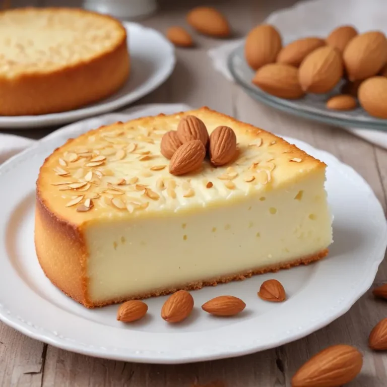 Gâteau au fromage blanc à la vanille et ses amandes effilées