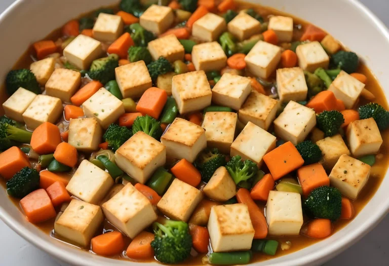 Légumes et tofu rôtis au four