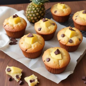Muffins à l’ananas et au chocolat blanc