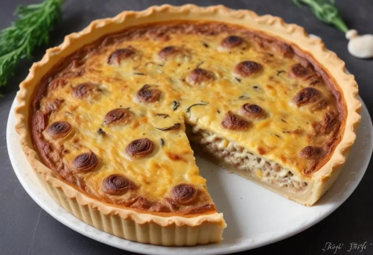 Quiche aux oignons et à la viande hachée