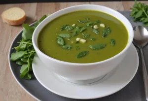 Soupe de roquette et courgettes