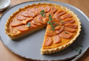 Tarte au potimarron et au saumon fumé
