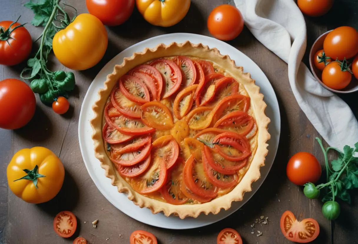 Tarte au potiron et aux tomates