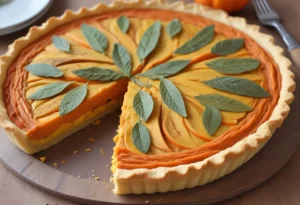 Tarte aux poireaux, carottes et curcuma