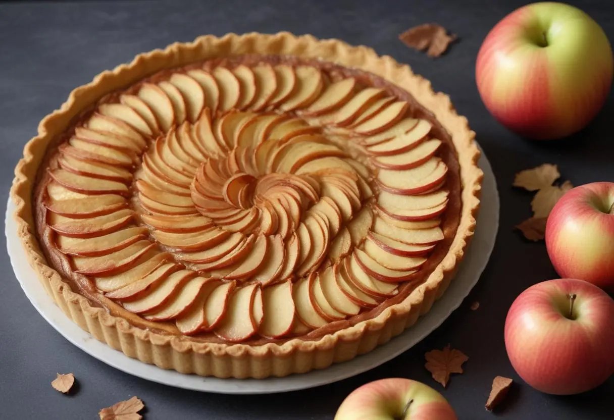 Tarte aux pommes croustillante à la crème de cannelle