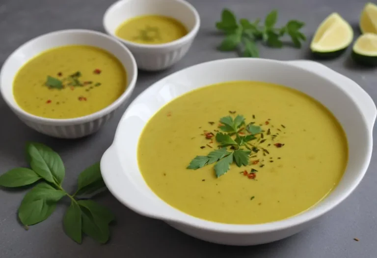 Velouté de courgettes à la coriandre et au curry